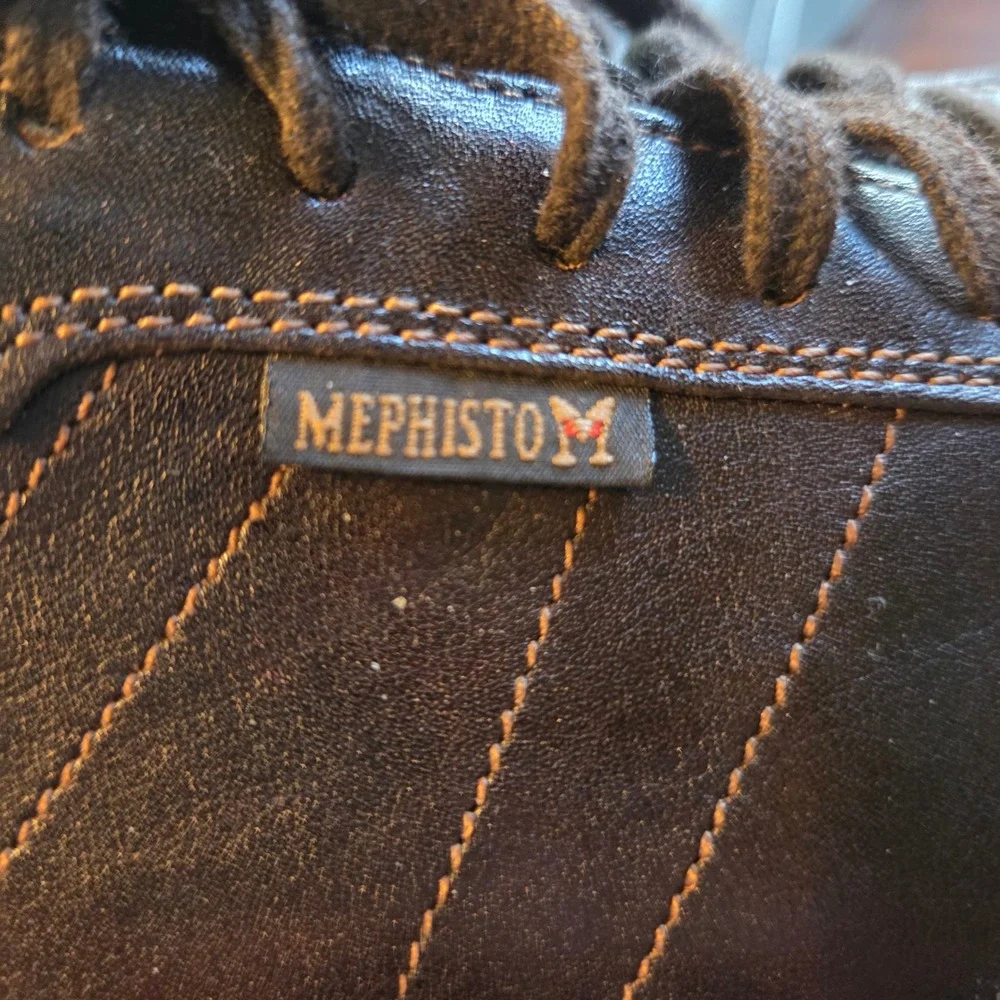 Mephisto Leather Walking Shoes Men 8.5 Dark Brown Oxford Portugal 07 6301 31 382